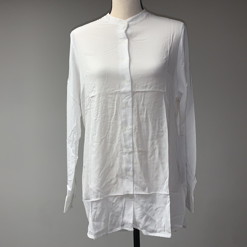 Lumiere Button Front Shirt with Back Slit Detail